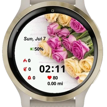 Roses Pearls Garmin watch face preview