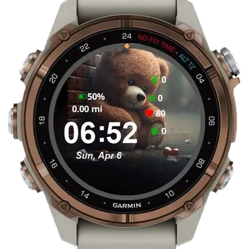 Sad Bear Garmin watch face preview