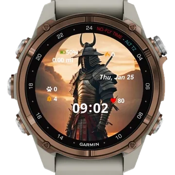 Samurai Garmin watch face preview