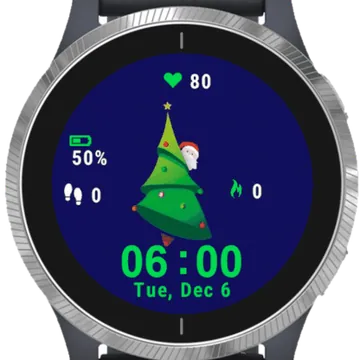 Santa and Tree Garmin watch face preview