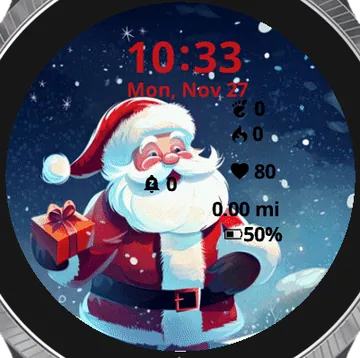 Santa brings presents Garmin watch face preview