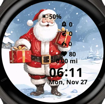 Santa Claus 24 Garmin watch face preview