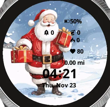 Santa Claus 24 Garmin watch face preview