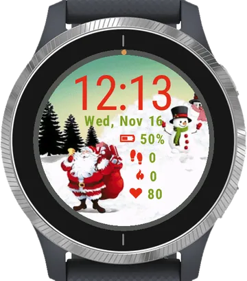 Santa Claus Art Garmin watch face preview