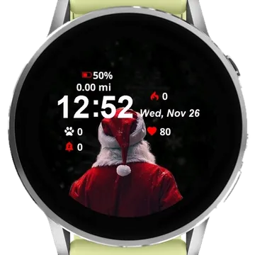 Santa Claus Doll Sitting Top Garmin watch face preview