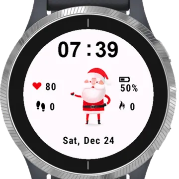Santa Claus Gesture Hand Garmin watch face preview