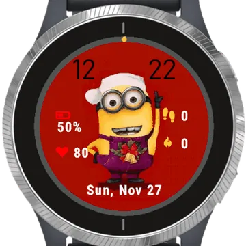 Santa Claus Minions Garmin watch face preview