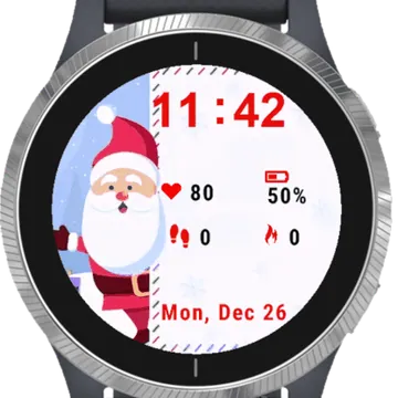 Santa Claus Portrait Garmin watch face preview