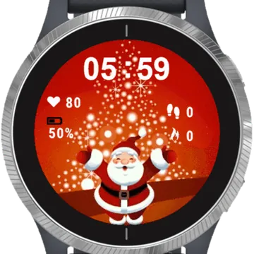 Santa Claus Red Garmin watch face preview