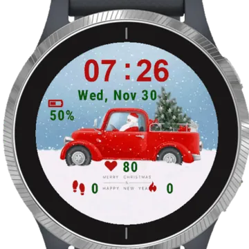 Santa Claus Retro Garmin watch face preview