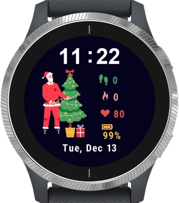 Santa Claus22-23 Garmin watch face preview