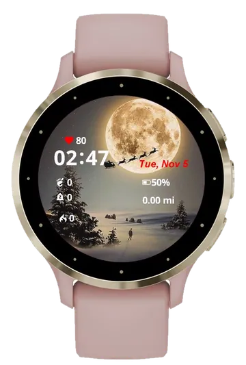 Santa Coming 2 Garmin watch face preview