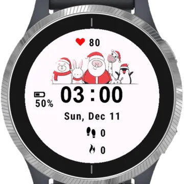 Santa Friends Garmin watch face preview