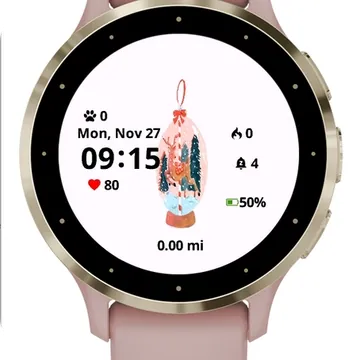 Santa Globe Garmin watch face preview
