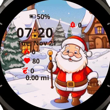 Santa has arrived Garmin watch face preview