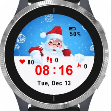 Santa Illustration Garmin watch face preview