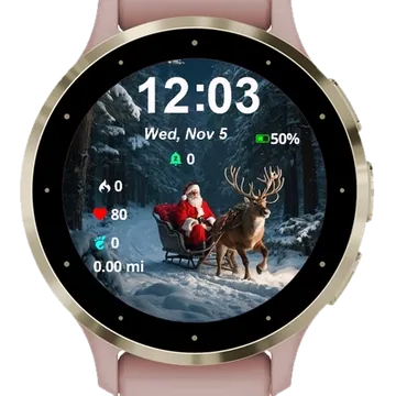 Santa is Coming Garmin watch face preview