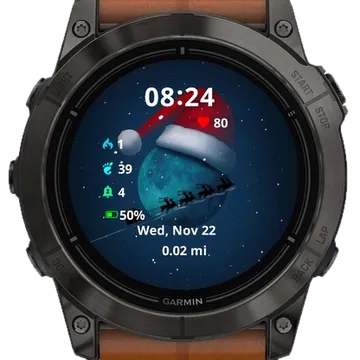 Santa is coming Garmin watch face preview