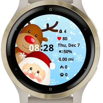 Santa Noel Garmin watch face preview