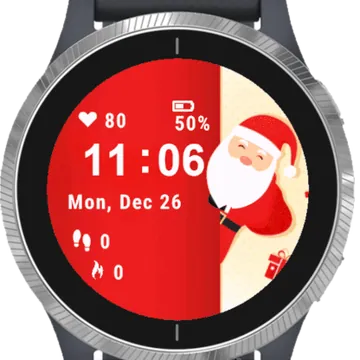 Santa Red Garmin watch face preview