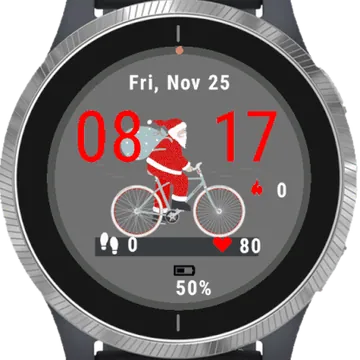 Santa Rides Garmin watch face preview