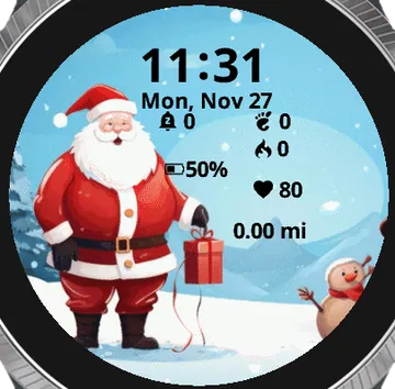 Santa Winter Garmin watch face preview
