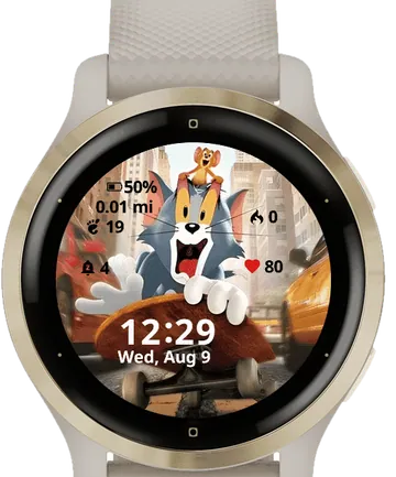 Scared Tom and Jerry Garmin watch face preview