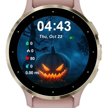 Scary Halloween Pumpkins Garmin watch face preview