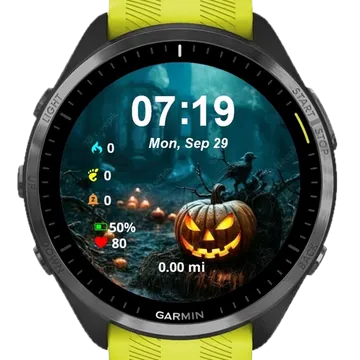 Scary Pumpkin Garmin watch face preview