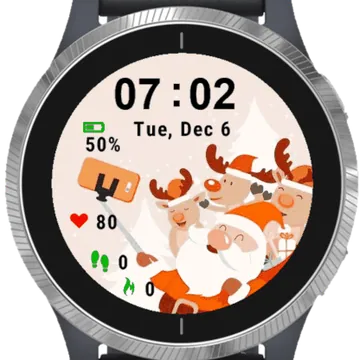 Selfie Reindeer Garmin watch face preview