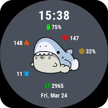 Sharkfeed Garmin watch face preview