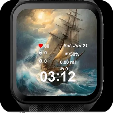 Ship on Storm Garmin watch face preview