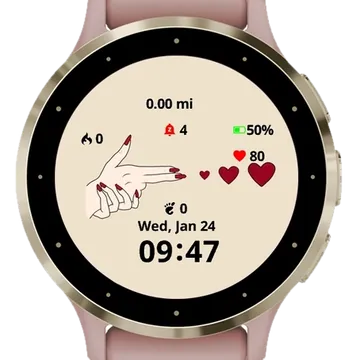 Shooting hearts Garmin watch face preview