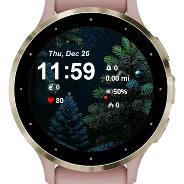 Silent Night Pines Garmin watch face preview