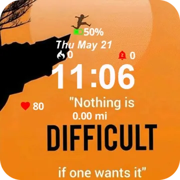Silhouette Tree Sun Garmin watch face preview