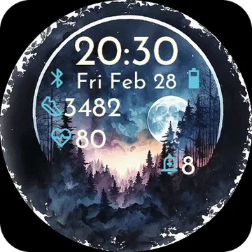 Silvermoon Garmin watch face preview