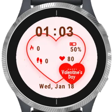Simple Valentines Day Garmin watch face preview
