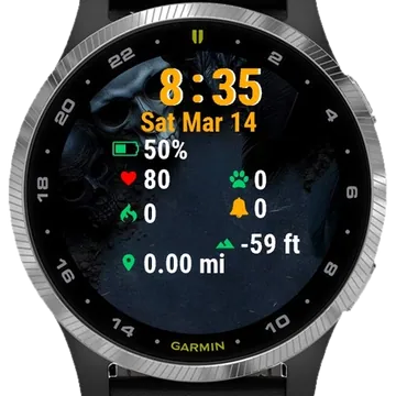 Skull Garmin watch face preview