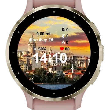 Sky Above Buildings Garmin watch face preview