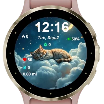 Sleeping Cat Garmin watch face preview