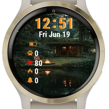 Small Cabin Middle Forest Garmin watch face preview