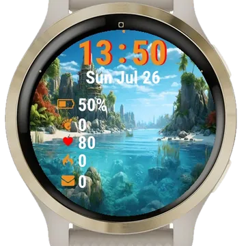Small Island Surrounded By Trees Garmin watch face preview