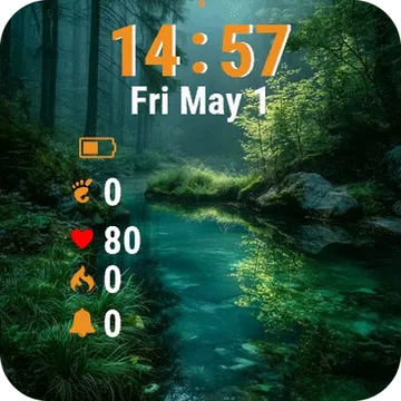 Small Stream Middle Forest Garmin watch face preview