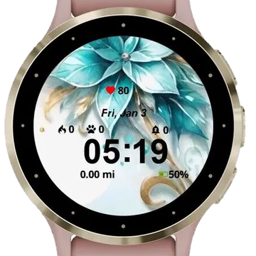 Smarald Flowers Garmin watch face preview