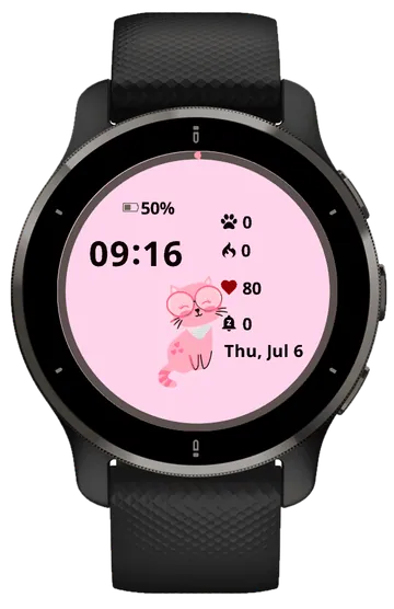 Smart Cat Garmin watch face preview