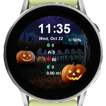 Smiley Halloween Garmin watch face preview