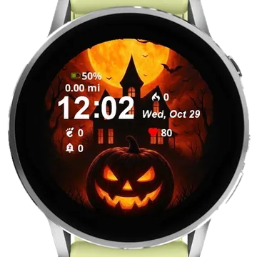 Smiley Halloween Garmin watch face preview
