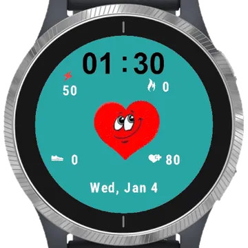 Smiley Heart Garmin watch face preview