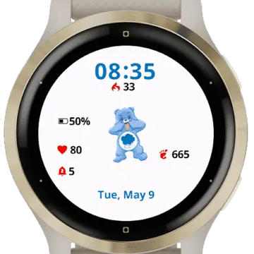 Smiley Little Bear Garmin watch face preview