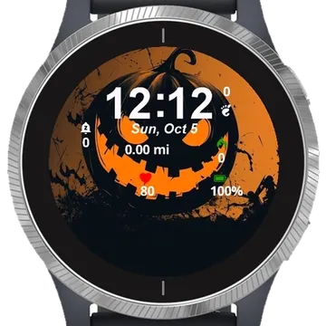Smiley Pumpkin Garmin watch face preview